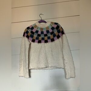 Truth women’s multicolored fuzzy sweater size small